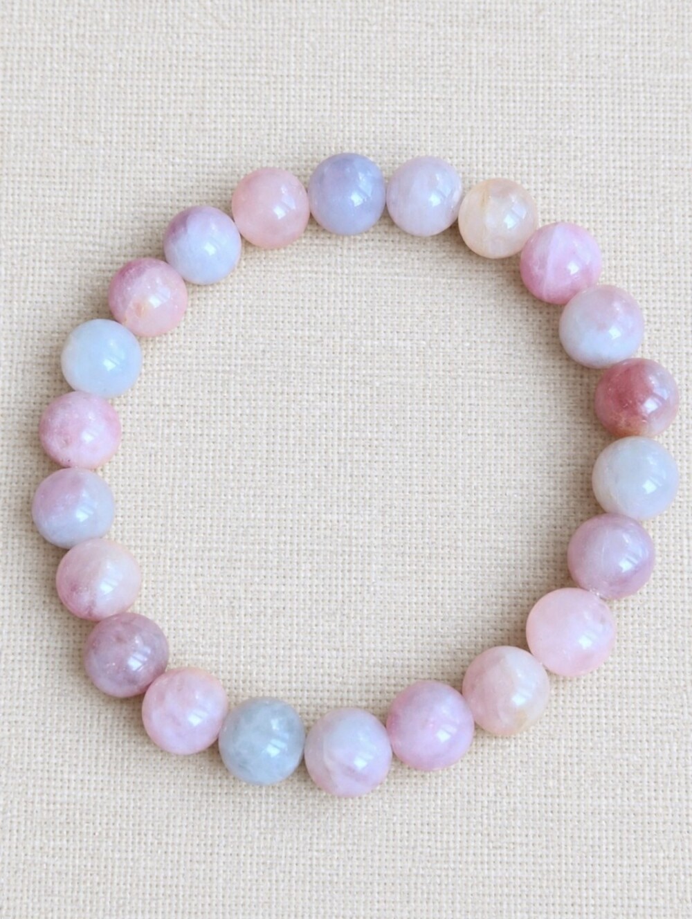 Rose Quartz Beaded Stretch Bracelet | Handmade | Pink